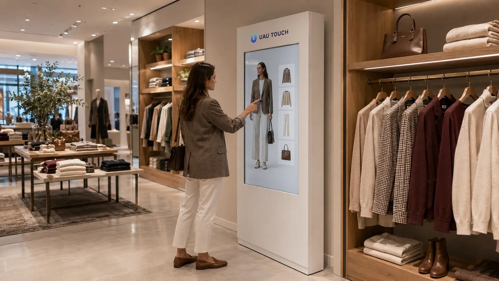 Cliente explorando recomendações de looks na UAU Touch